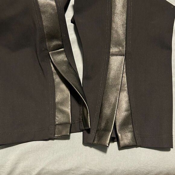 Faux leather Side Detail Crop Black Pants - Picture 8 of 9